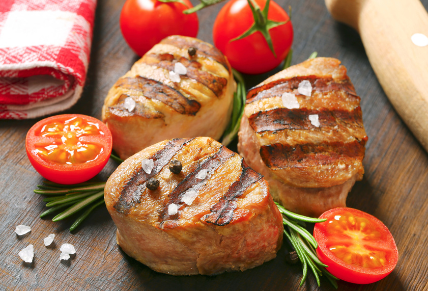 Filet mignon de porc au basilic au piment d'Espelette